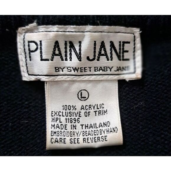 Plain Jane Sweet Baby Jane Vintage Sweater Dress Size Large Iridescent Sequins - Picture 10 of 10